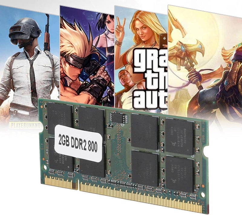 ذاكرة كمبيوتر محمول DDR2 سعة 2 جيجابايت وتردد 800 ميجاهرتز، ذاكرة RAM من نوع PC2-6400 لأجهزة الكمبيوتر المحمولة من إنتل، وحدة SODIMM DDR2 ذات 200 دبوس مع استهلاك منخفض للطاقة 1.8 فولت لسلسلة ThinkPad dv - Image 3