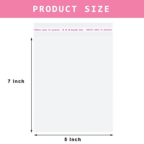 Morepack Self Sealing Cellophane Bags,5x7 Inches 200 Pcs Clear Resealable Cookie Bags Self Adhesive for Packaging Cookies,Favors, Products - Image 2