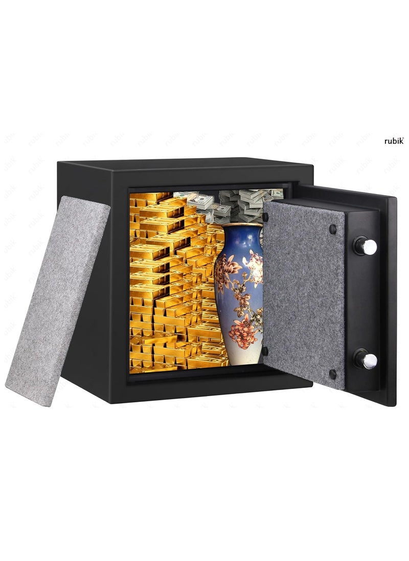 Rubik Fireproof Safe Box with Digital Keypad and Key Lock for Home Office Protect Money Jewelry A4 Documents Passport RBFP40 (Size 40x38x31cm) Black  - Image 4