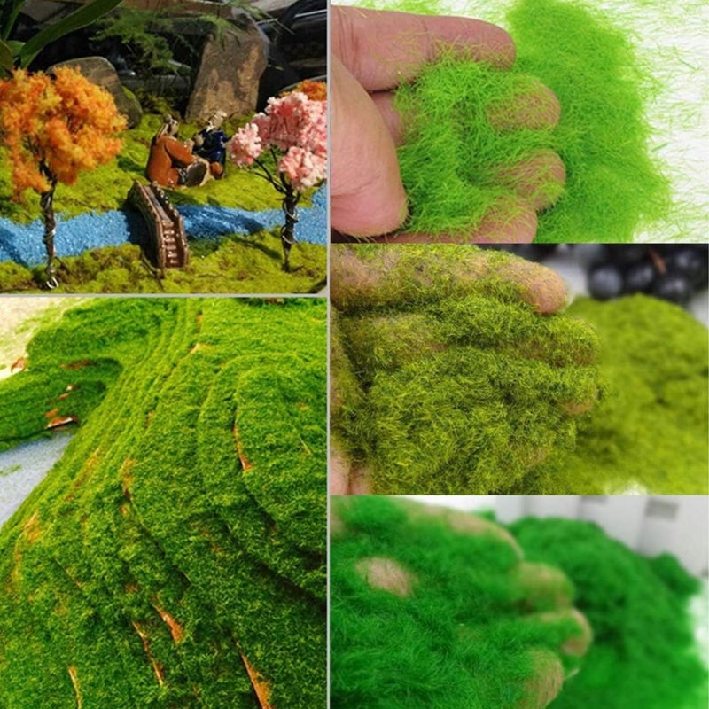 Tdas 100 Grams Artificial Grass Moss Powder Green Simulated Fake DIY Mini Fairy Garden Miniatures Landscape Mini Indoor Flowers and Grass Pots Fairy Decoration - Image 4