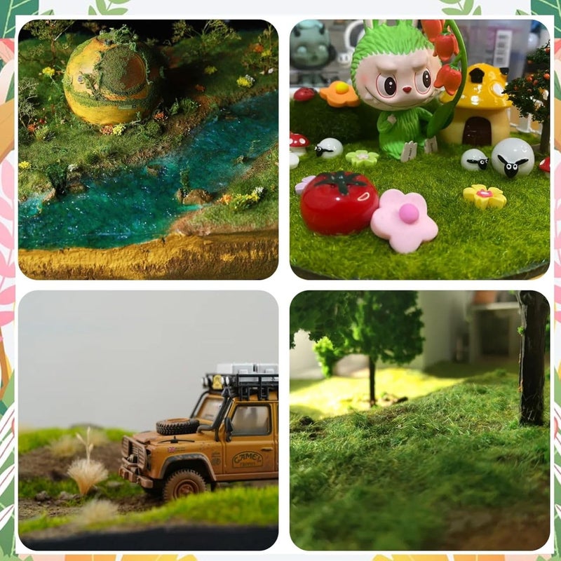 Tdas 100 Grams Artificial Grass Moss Powder Green Simulated Fake DIY Mini Fairy Garden Miniatures Landscape Mini Indoor Flowers and Grass Pots Fairy Decoration - Image 5