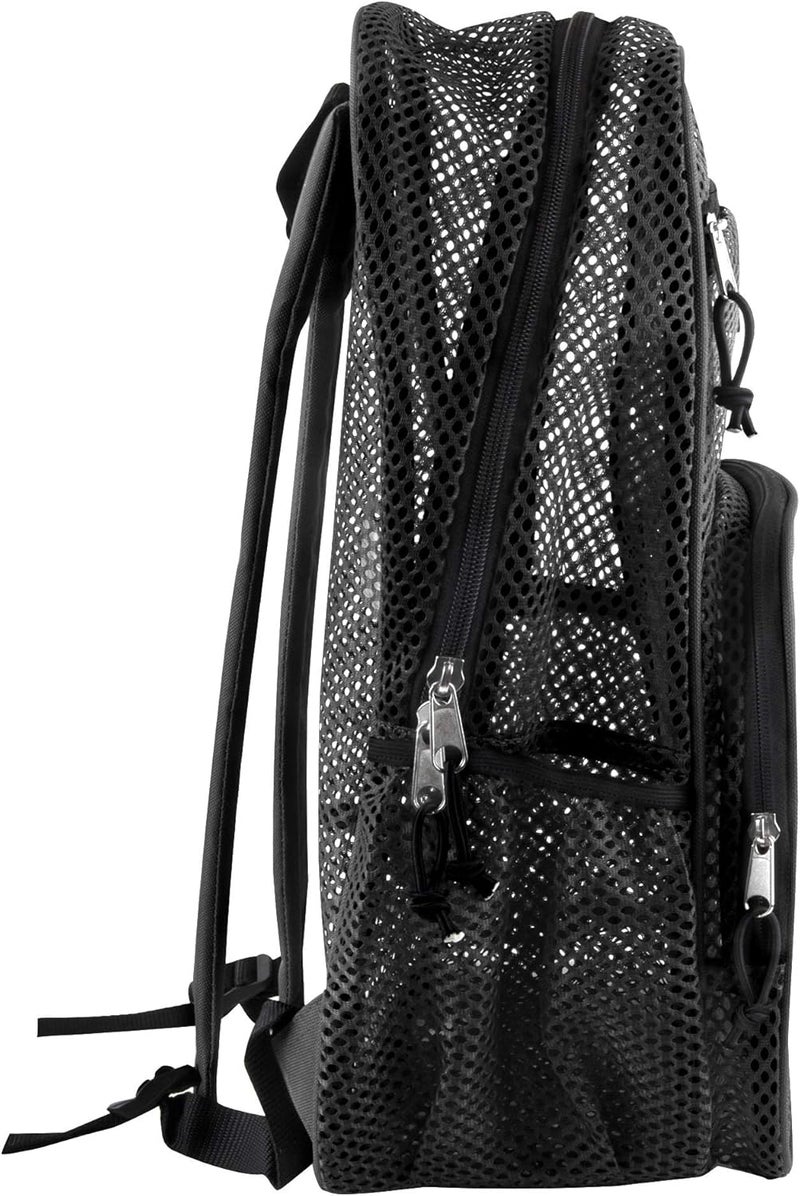 Summit Ridge Reflective Mesh School Backpack for Teens, Girls, Boys | Wire Frame Mesh Beach Backpack XL with Zipper (Black) - Image 2