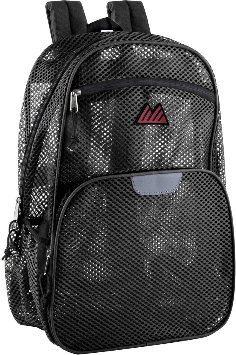 Summit Ridge Reflective Mesh School Backpack for Teens, Girls, Boys | Wire Frame Mesh Beach Backpack XL with Zipper (Black) - Image 1