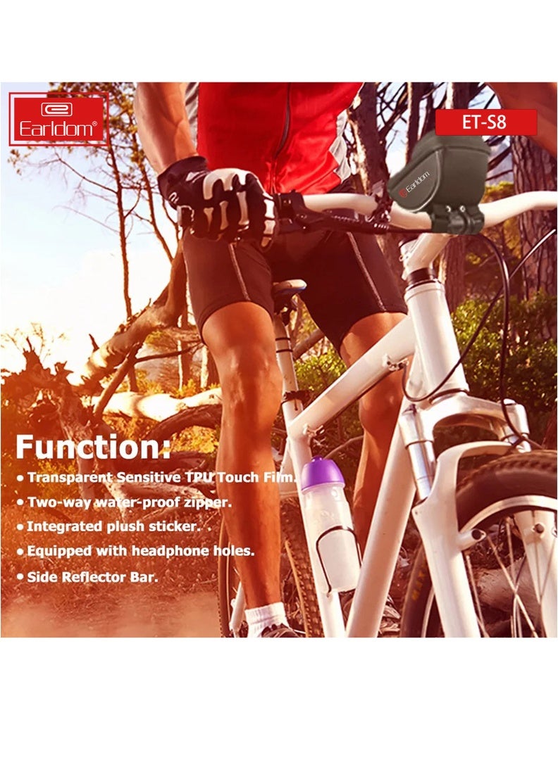 Earldom Waterproof Bike Handlebar Bag with Touchscreen Phone Holder – Fits Phones up to 6.5'', Front Frame Pouch with Storage Compartment  - Image 5