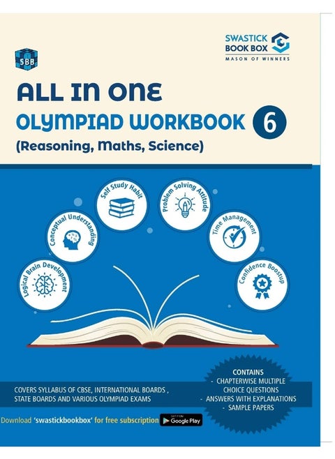 Swastick Book Box All in One Olympiad Workbook for Reasoning, Maths & Science - Class 6