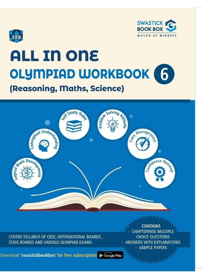 Swastick Book Box All in One Olympiad Workbook for Reasoning, Maths & Science - Class 6  - Image 1