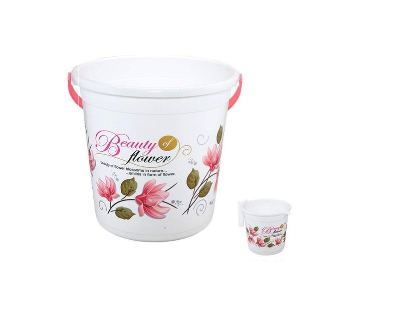 Hevea Siti Plast Bathroom Set Bucket 22 Liters, Mug 1.5 Liters, (Pink) - Image 2