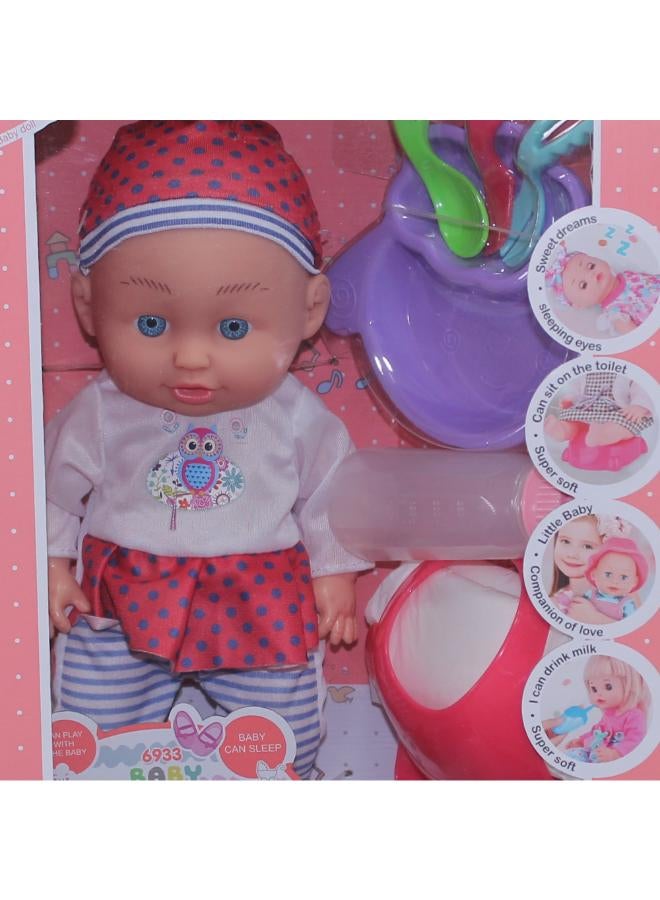 OKO Baby Sweet Love Doll Play Set with High Chair & Accessories - Image 3