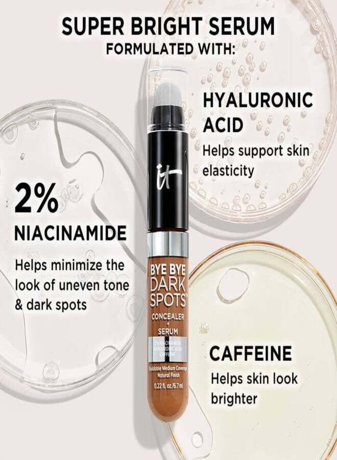 IT Cosmetics Bye Bye Dark Spots Concealer + Serum with Niacinamide & Hyaluronic Acid Light Neutral 22 – Buildable Hydrating Coverage, 0.22 oz / 6.7 mL - Image 4