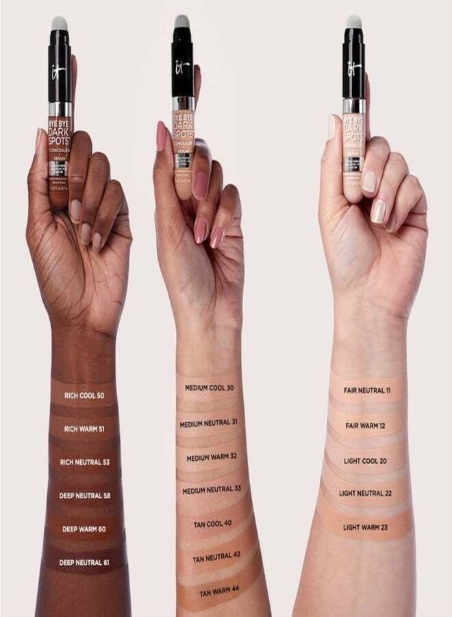 IT Cosmetics Bye Bye Dark Spots Concealer + Serum with Niacinamide & Hyaluronic Acid Light Neutral 22 – Buildable Hydrating Coverage, 0.22 oz / 6.7 mL - Image 5