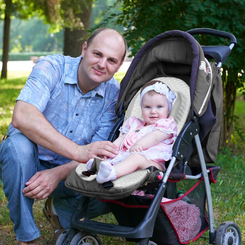 KAKIBLIN Infant Car Seat Insert, Baby Car Seat Head Neck Body Support, Breathable Newborn Car Seat Insert, 2-in-1 Reversible Stroller Pad or Girls Boys,Strollers,Car Seat,High Chair,Swing - Image 3