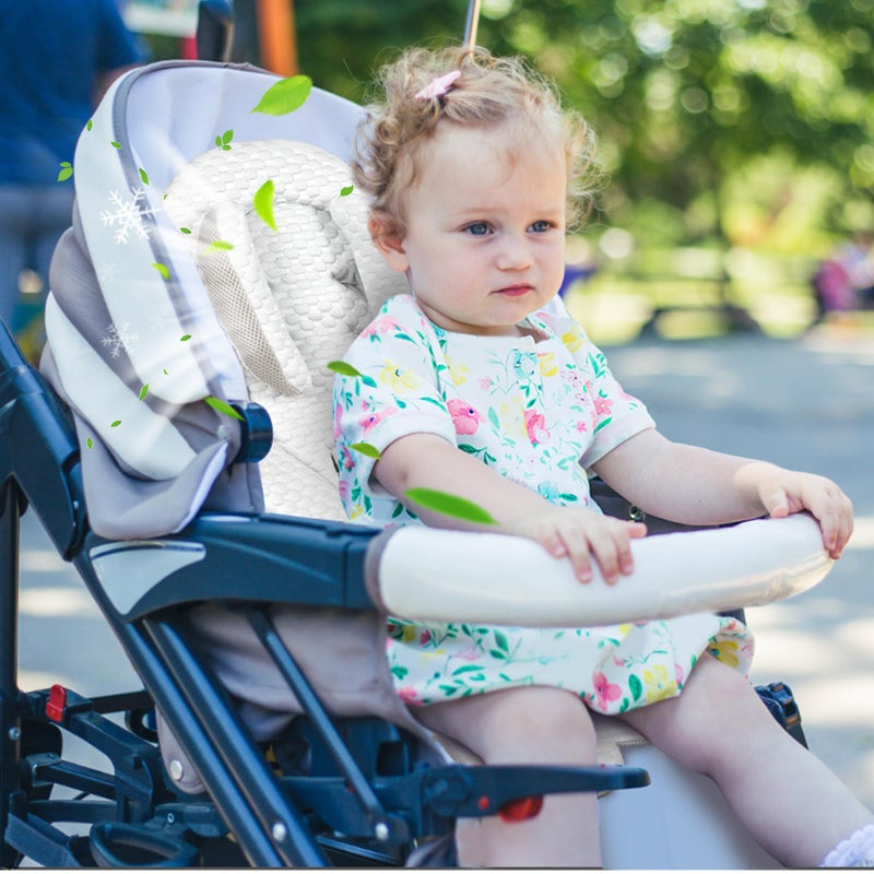 KAKIBLIN Infant Car Seat Insert, Baby Car Seat Head Neck Body Support, Breathable Newborn Car Seat Insert, 2-in-1 Reversible Stroller Pad or Girls Boys,Strollers,Car Seat,High Chair,Swing - Image 5