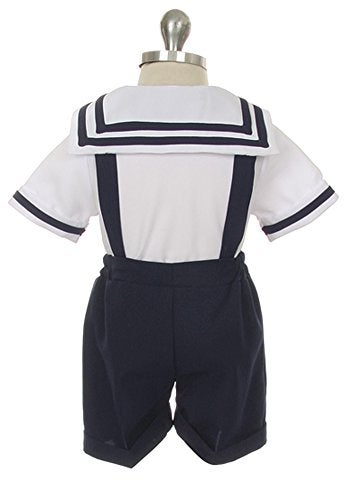 iGirlDress Baby Toddler Boys Nautical Sailor Outfit Short Suit 4 Piece Set 2T Navy - Image 2