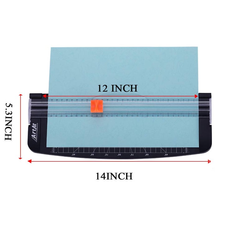 ArtAt A4 Portable Paper Cutter: 12 inch Paper Trimmer Scrapbooking Tool for Photo Gift Cards Kraft Paper Label and Coupon with Automatic Security Safeguard Paper Trimmers - Image 3