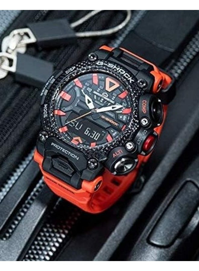 G-SHOCK Gravitymaster Men's Watch GR-B200-1A9DR, 54.1 mm Black Dial, Orange Resin Strap, Analog‑Digital + Bluetooth, Quad Sensor (Compass / Altimeter‑Barometer / Thermometer / Step Counter), 200 m WR - Image 1