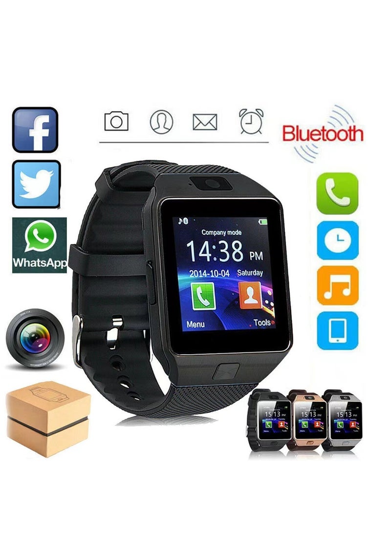 AROAQ DZ09 Bluetooth Smartwatch, Gold Touchscreen Wrist Smart Phone Watch, Sports Fitness Tracker With Sim SD Card Slot, Multifunctional Bluetooth Smartwatch For Kids Men Women - Image 2