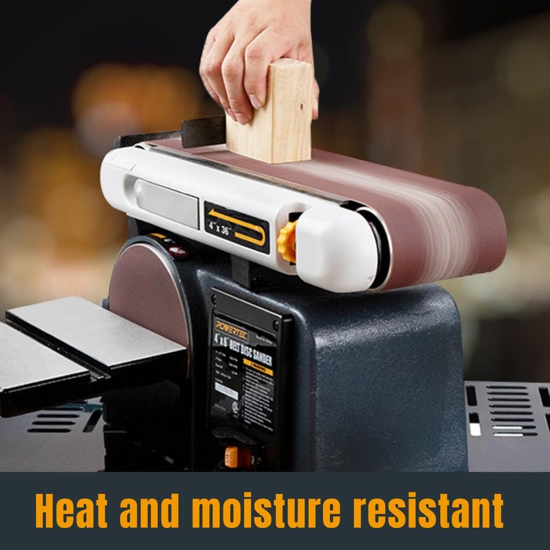 POWERTEC 110130 4 x 36 Inch Sanding Belts | 100 Grit Aluminum Oxide Belt Sander Sanding Belt | Sandpaper for Belt and Disc Sander – 10 Pack - Image 4