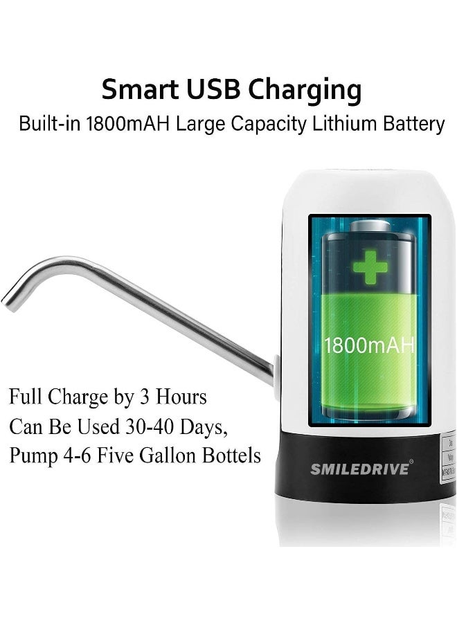 Water Jug Pump, Electric Bottle USB Charging Automatic Drinking Pump for Universal 3-5 Gallon Bottle, Portable Dispenser Camping - Image 3
