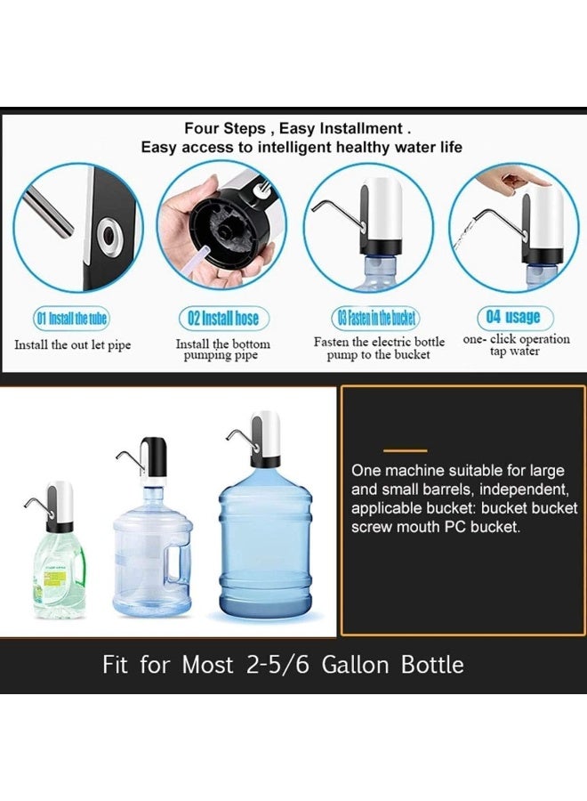 Water Jug Pump, Electric Bottle USB Charging Automatic Drinking Pump for Universal 3-5 Gallon Bottle, Portable Dispenser Camping - Image 4