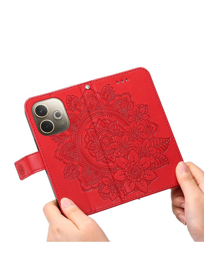 S-TOP Case For OPPO A5 Pro 5G Global Seven-petal Flowers Embossing Leather Phone Case - Image 5