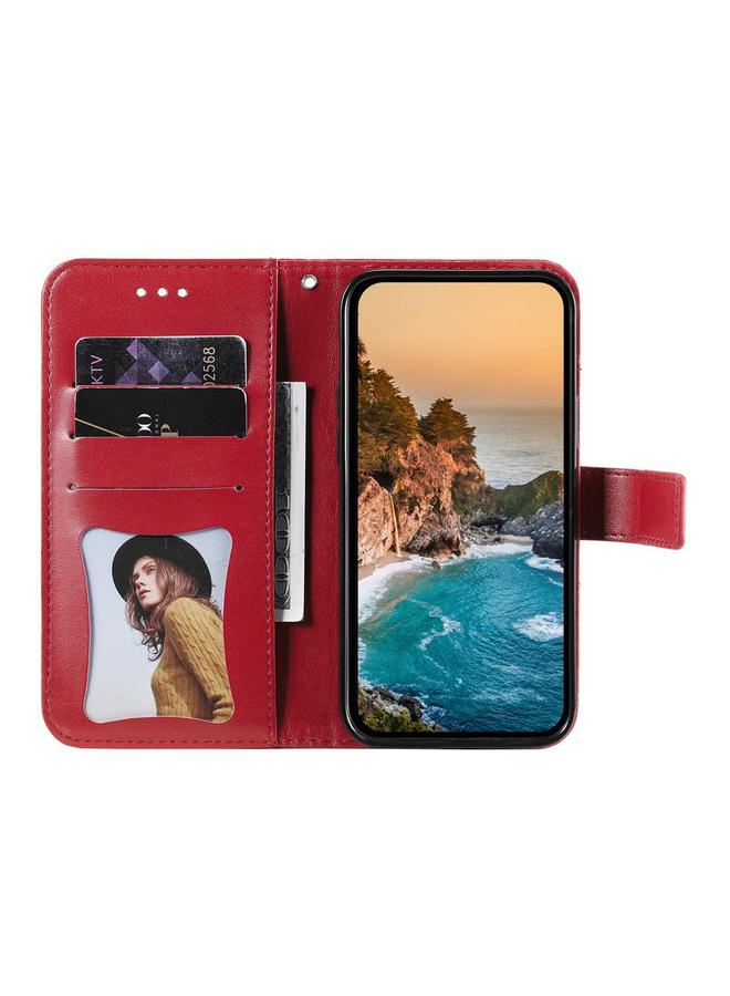 S-TOP Case For OPPO A5 Pro 5G Global Seven-petal Flowers Embossing Leather Phone Case - Image 3