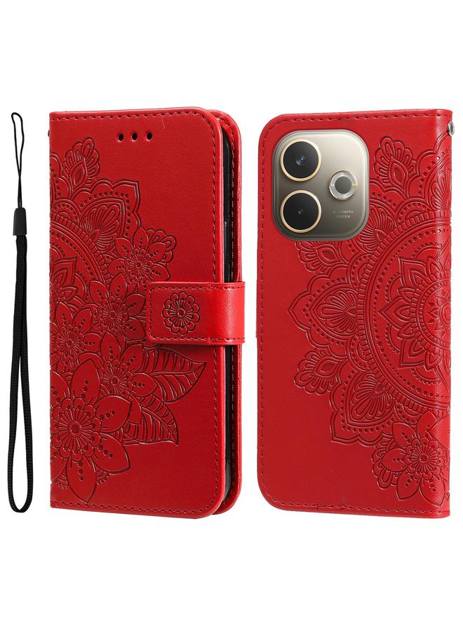 S-TOP Case For OPPO A5 Pro 5G Global Seven-petal Flowers Embossing Leather Phone Case - Image 1