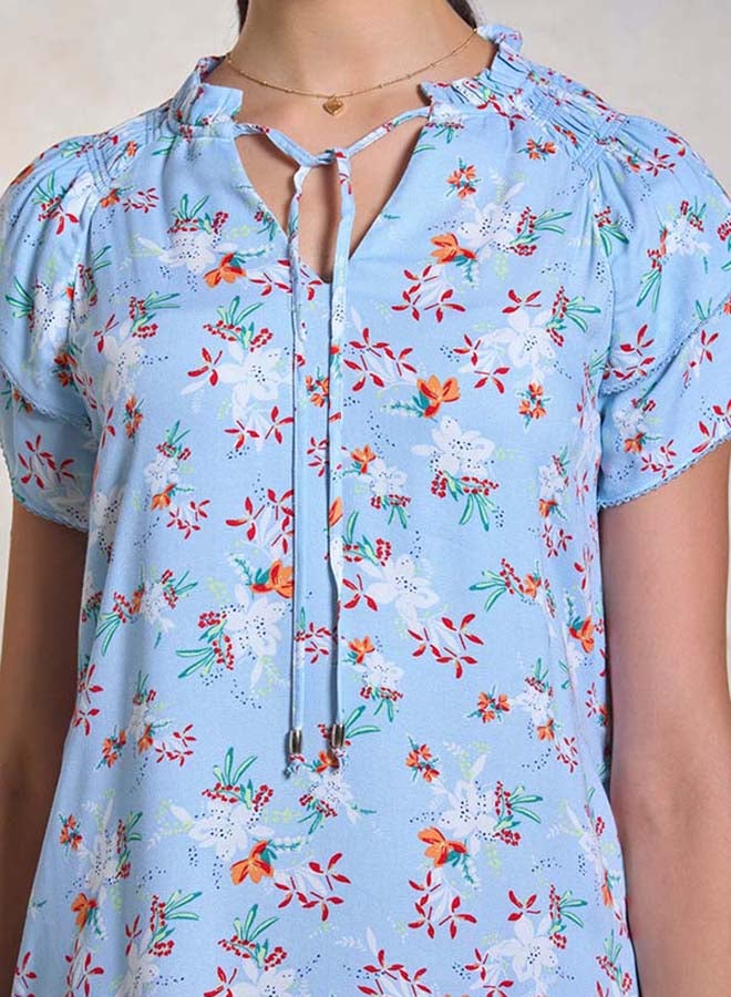 Virgio VIRGIO 100% Viscose Floral Sky Batwing Shift Dress  - Image 3