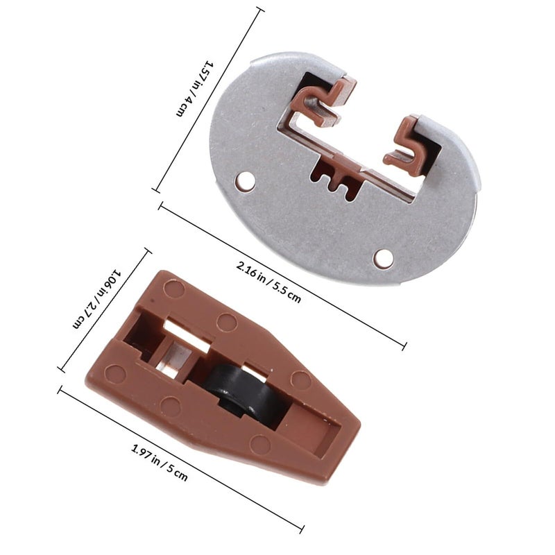 2 Sets Metal Drawer Slide Stoppers With Screws Kitchen Cabinet Replacement Kit - Image 3