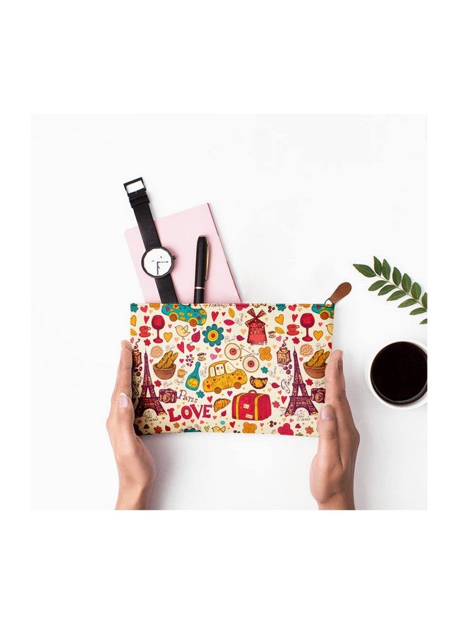 PAPER PLANE DESIGN Multipurpose Canvas Travel Pouch for Girls, Women. Stay Organized On The Go: The Stylish Travel Kit and Handbag (9 Inch X 6 Inch) (K), Multicolor - Image 4