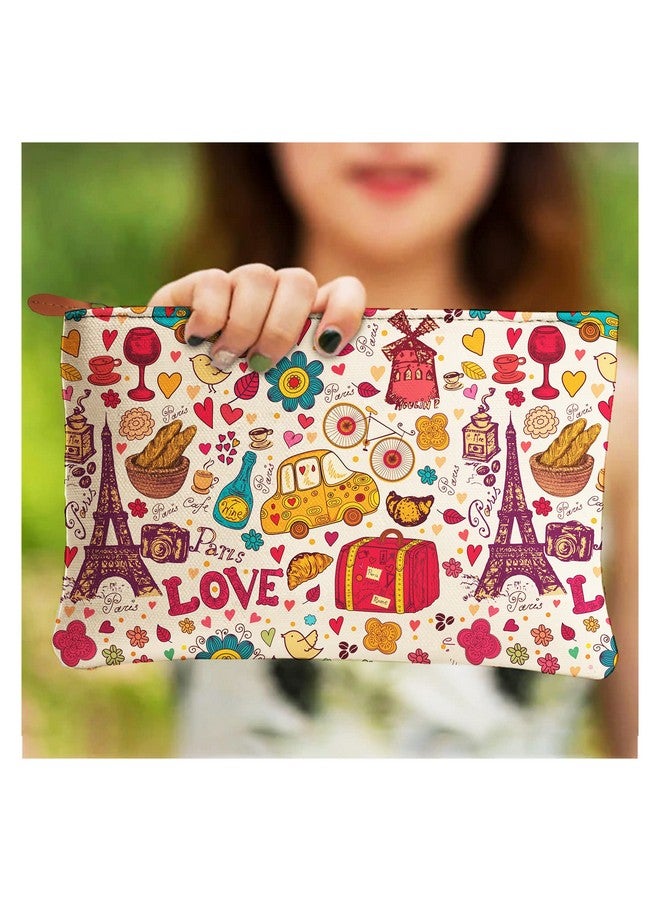 PAPER PLANE DESIGN Multipurpose Canvas Travel Pouch for Girls, Women. Stay Organized On The Go: The Stylish Travel Kit and Handbag (9 Inch X 6 Inch) (K), Multicolor - Image 5