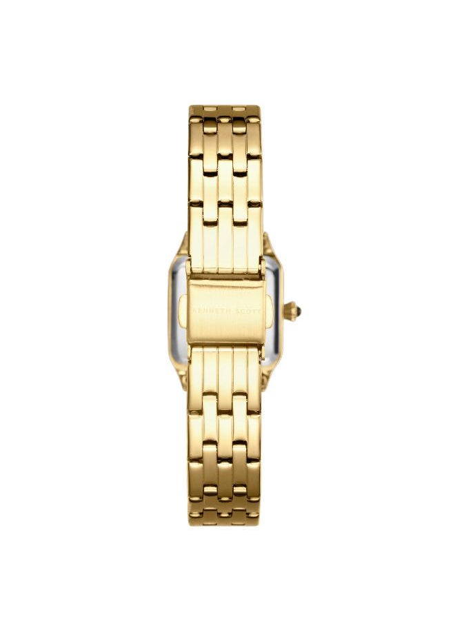 KENNETH SCOTT Women's Analog Display Watch With Gold Stainless Steel Strap - K25512-GBGW  - Image 3