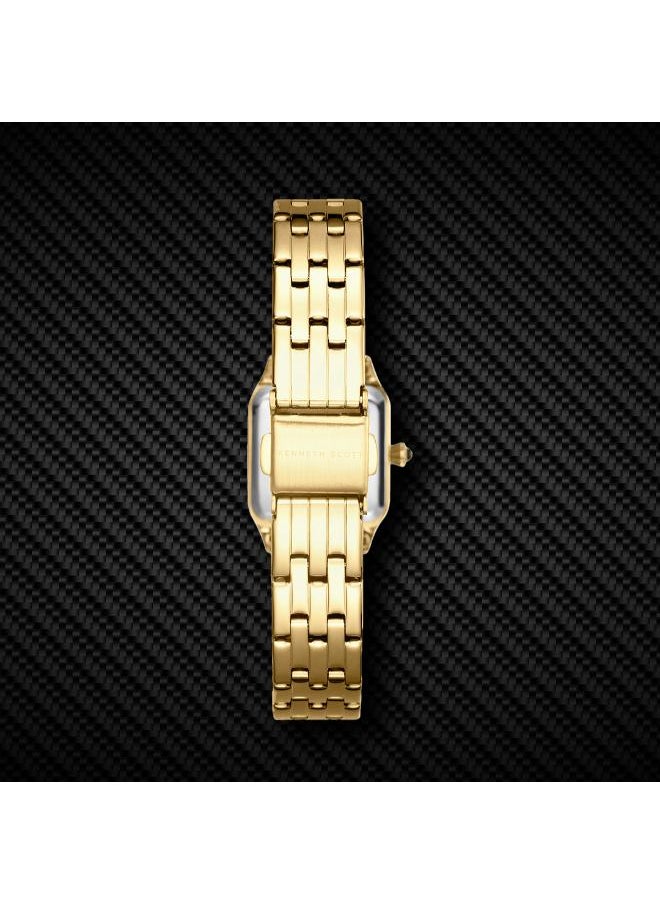 KENNETH SCOTT Women's Analog Display Watch With Gold Stainless Steel Strap - K25512-GBGW  - Image 5