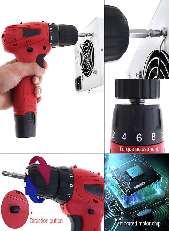 MLD 10 mm Keyless Chuck 12V Cordless Drill/Screwdriver with 5pcs Masonry Drill Bit Set and PH2(+/-) 10pcs Bits (Color-Multi, Material- Plastic,Size -compact) - Image 4