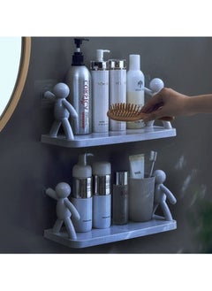 Generic Creative Bathroom Shelf Wall-hanging Storage Shelves - Self-adhesive Cosmetics Storage Racks Floating Shelves for bathroom and Kitchen  - Image 2