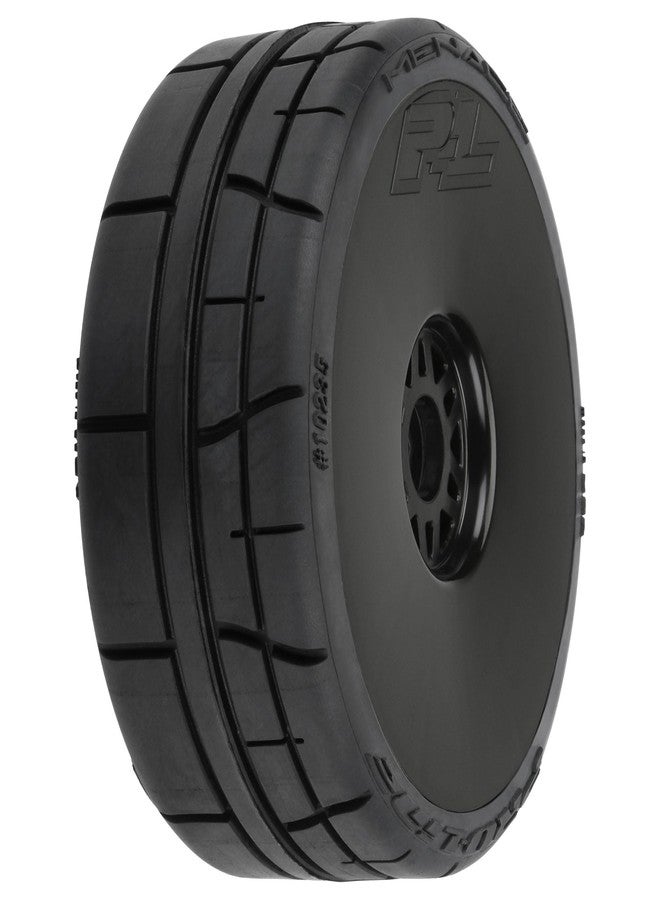 Pro-Line Racing Menace HP Belted Speed Run 18 Tires Mounted on Mach 10 Black 17mm Wheels 2 for Front or Rear PRO1023510 - Image 1