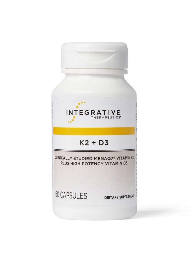 Integrative Therapeutics K2 + D3, Cardiovascular Support*, Bone Support*, Vitamin K2, Vitamin D3, 60 Capsules - Image 1