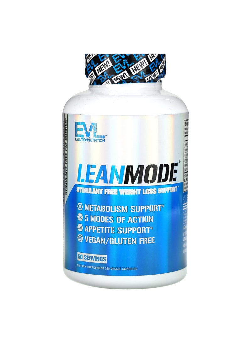 EVLUTION NUTRITION LeanMode, Stimulant Free Weight Loss Support, 150 Veggie Capsules