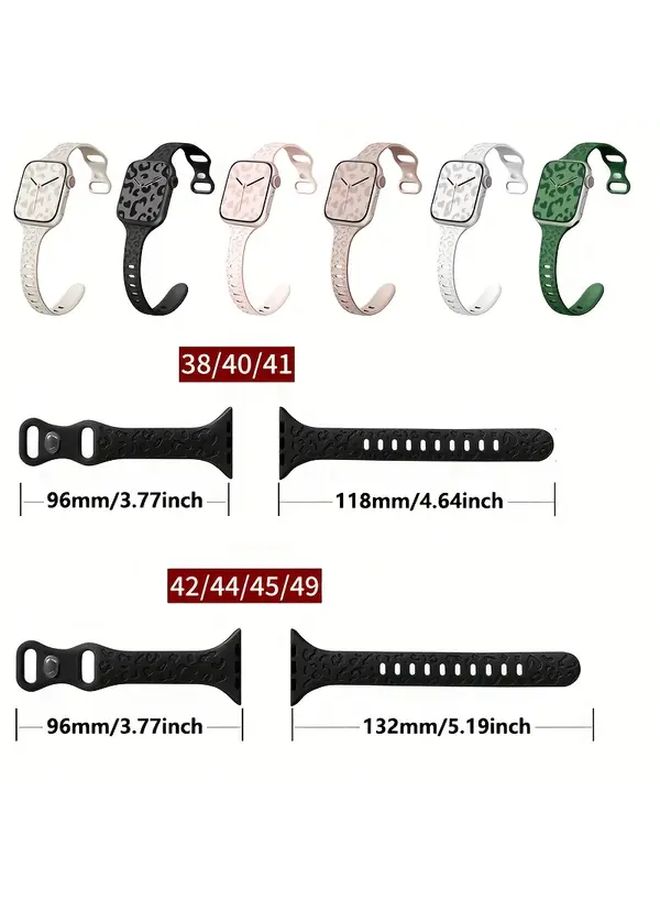 Slim Silicone Sport Bands For Apple Watch 38mm To 49mm Ultra Series 1 Star Color Waterproof - Image 2