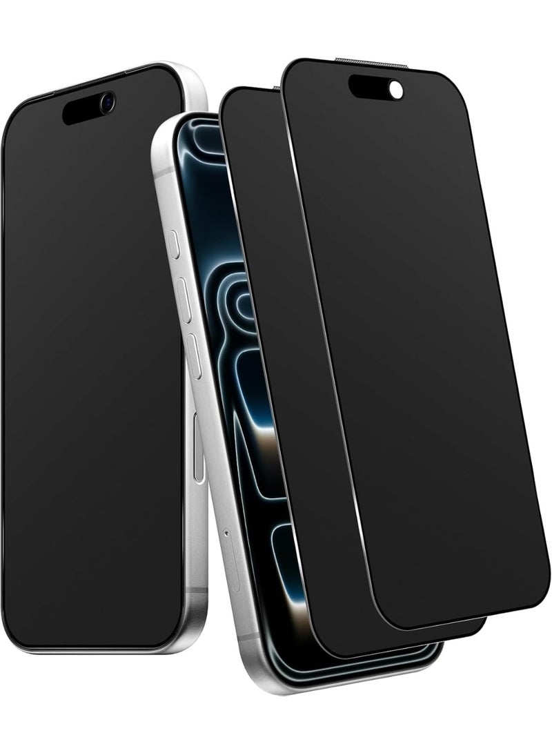 Muzz IPhone 17 Pro Privacy Screen Protector Edge to Edge Matte Tempered Glass 9H Anti-Shatter Full Coverage Face ID Compatible 2 Pack Iphone 17 Pro 5G 2025 - Image 1
