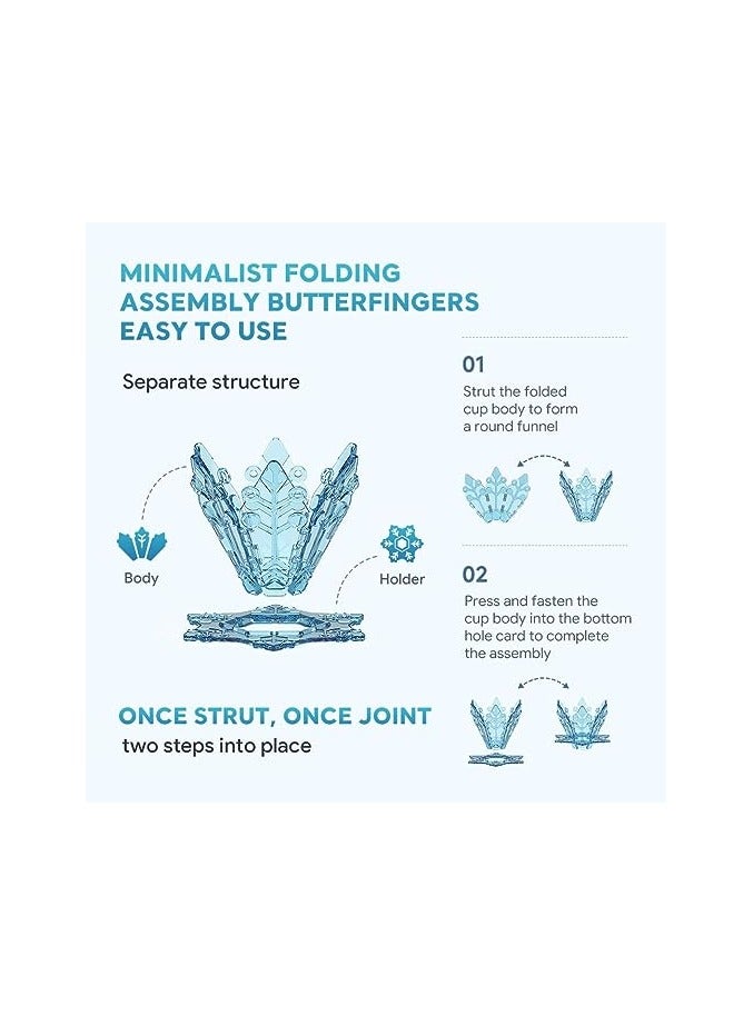 SOLARAE Coffee Dripper, Collapsible Reusable Coffee Filter Holder, Portable Pour Over Coffee Dripper Filter Coffee Maker for Home Office Camping Outdoors Travel, with 40pcs V60 Paper Filters, a Filter Holder - Image 5