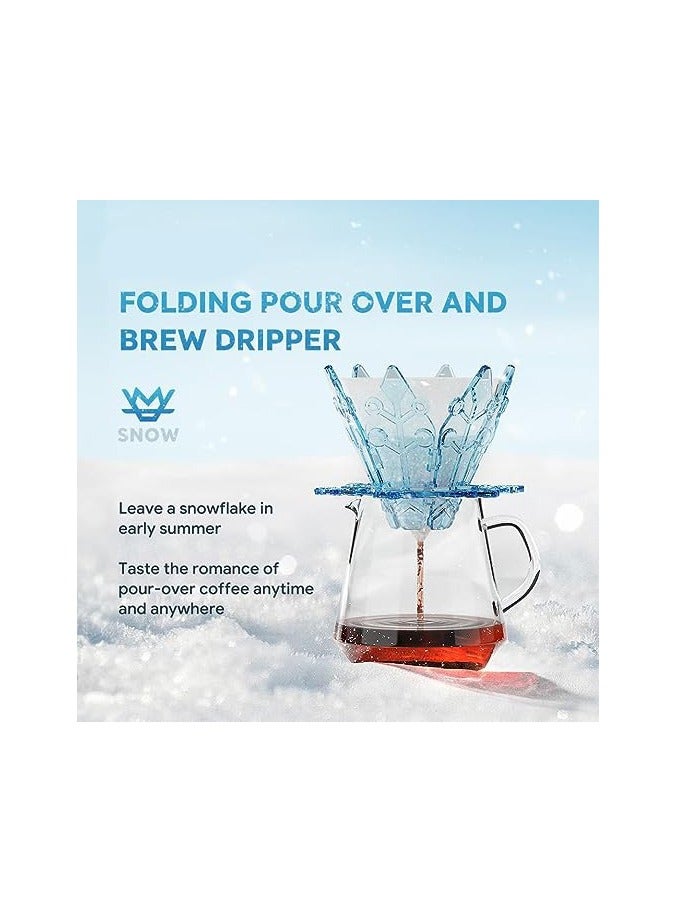 SOLARAE Coffee Dripper, Collapsible Reusable Coffee Filter Holder, Portable Pour Over Coffee Dripper Filter Coffee Maker for Home Office Camping Outdoors Travel, with 40pcs V60 Paper Filters, a Filter Holder - Image 2