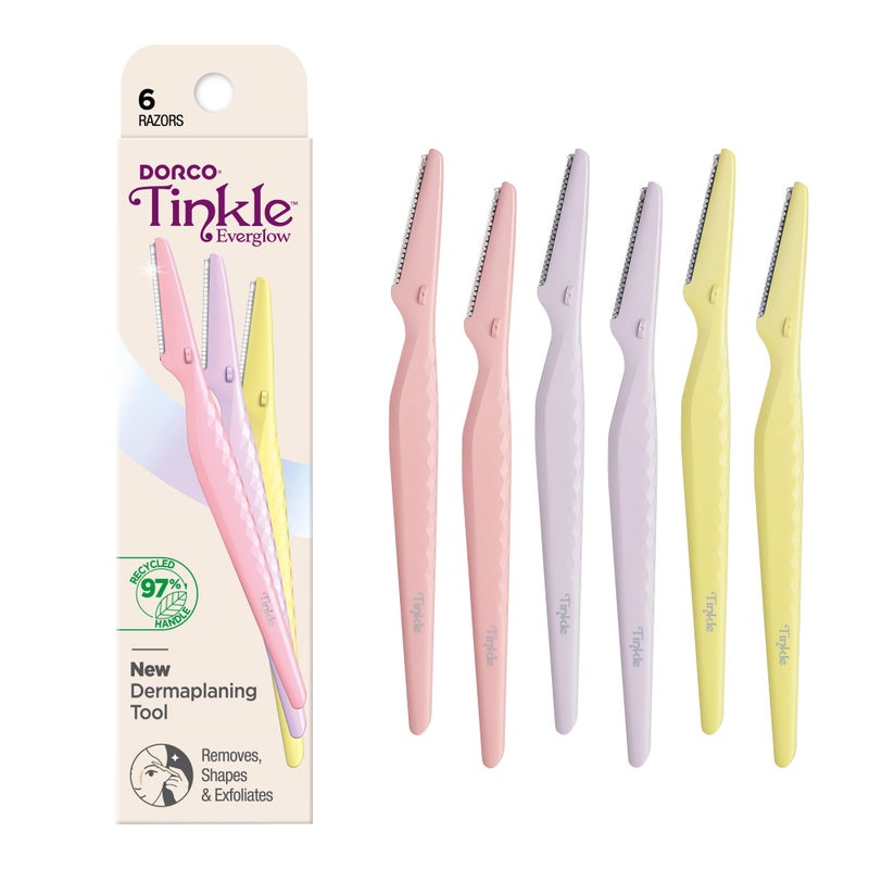 Tinkle Ultimate Dermaplaning Tool 6 Razors Precision Dermaplane Eyebrow  Facial Razor for Peach Fuzz Removal  Exfoliation Stainless Steel Safety Cover