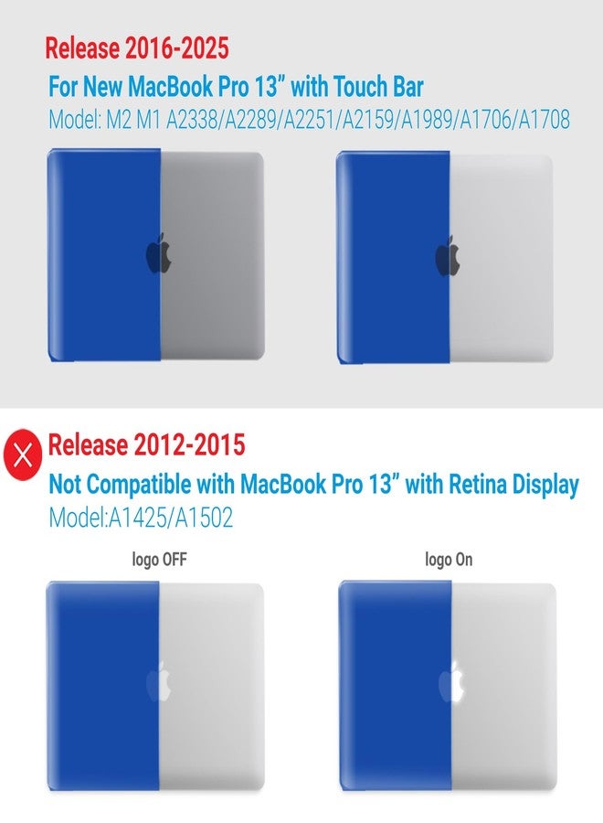 IBENZER Compatible with MacBook Pro 13 Inch Case M2 M1 2026 2025 2024 2023 2022 A2338 A2289 A2251 A2159 A1989 A1706 A1708, Hard Shell Case & Keyboard Cover for Mac Pro 13, Klein Blue,T13KLBL+1 - Image 4