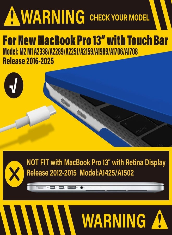 IBENZER Compatible with MacBook Pro 13 Inch Case M2 M1 2026 2025 2024 2023 2022 A2338 A2289 A2251 A2159 A1989 A1706 A1708, Hard Shell Case & Keyboard Cover for Mac Pro 13, Klein Blue,T13KLBL+1 - Image 3
