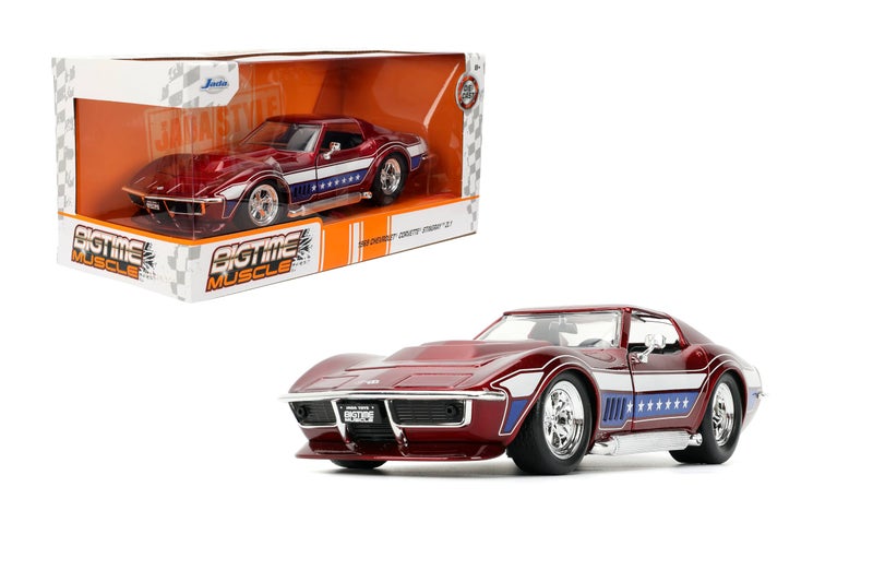 Jada Toys Bigtime Muscle 124 1969 Corvette Stingray ZL1 Opening Doors Hood Trunk Rubber Tires Collectible for Adults and Kids - Image 4