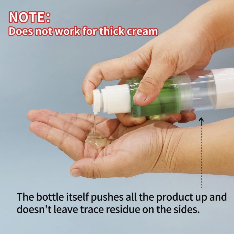 6PCS Clear Airless Cosmetic Cream Pump Bottle Travel Size Dispenser Refillable Containers/Foundation Travel Pump Bottle for Shampoo 100ml - Image 4