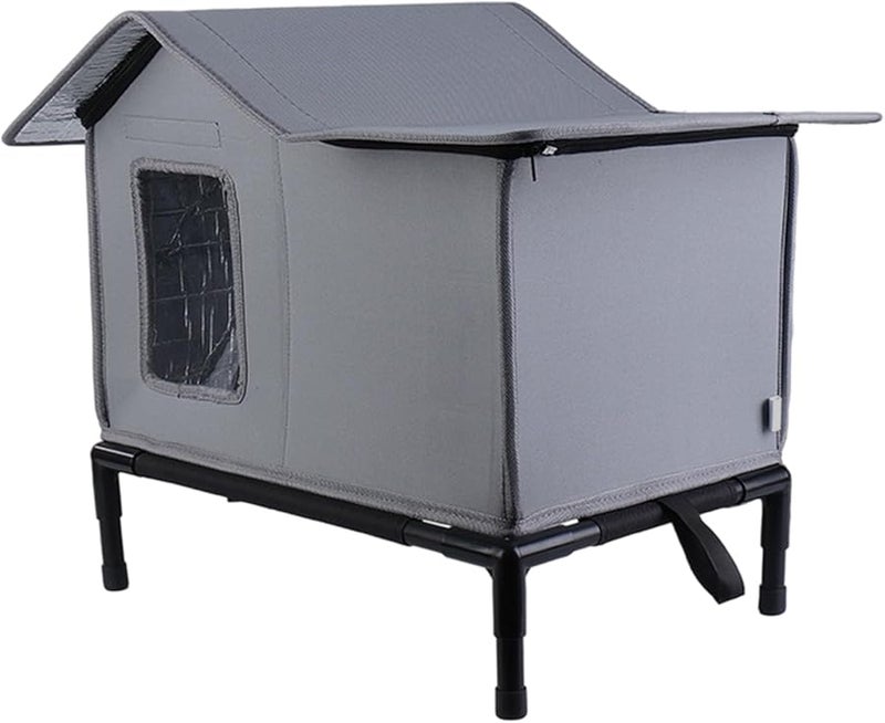 Outdoor Cat House with Removable Cover Foldable Warm Pet Shelter for Indoor Balcony Garden - Image 1