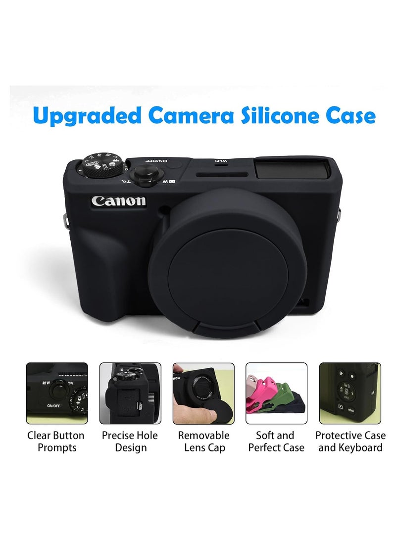 Case for Canon Powershot G7 X Mark III digital camera, soft silicone case and detachable lens cap for Canon Powershot G7X Mark III DSLR  - Image 3