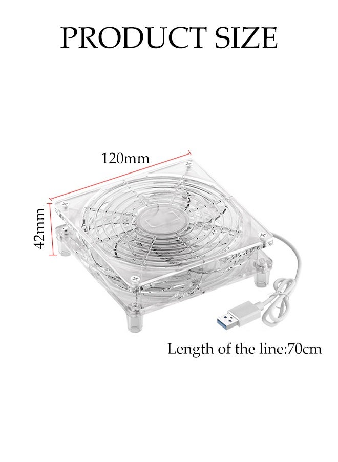 DUNISO USB Router Radiators,Lightweight, Portable Air Ventilation Accessories,Mini Low Noise Cooling Fan for Computer Case Chassis,Plug and play(White) - Image 2