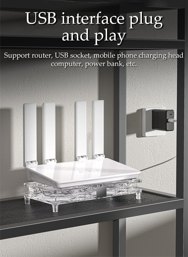 DUNISO USB Router Radiators,Lightweight, Portable Air Ventilation Accessories,Mini Low Noise Cooling Fan for Computer Case Chassis,Plug and play(White) - Image 4